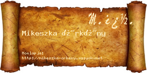 Mikeszka Örkény névjegykártya
