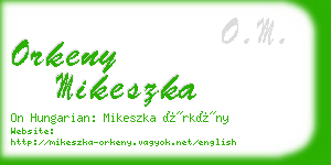 orkeny mikeszka business card
